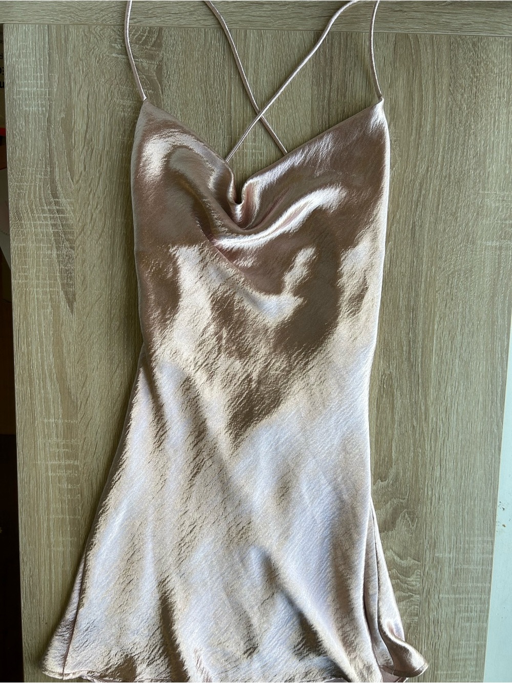 Babyboo Pink Satin Cowl Neck Mini Dress XS - Picture 3 of 6